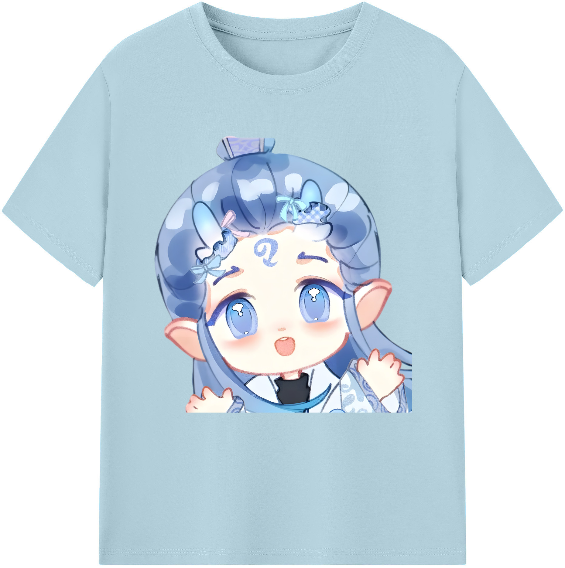 （画像用） Ne Zha 2 ナタ 魔童の大暴れ 綿100％半袖Tシャツ（フロントプリント）